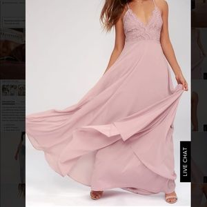 Lulu’s Madalyn Dusty Lavender Maxi Dress Small